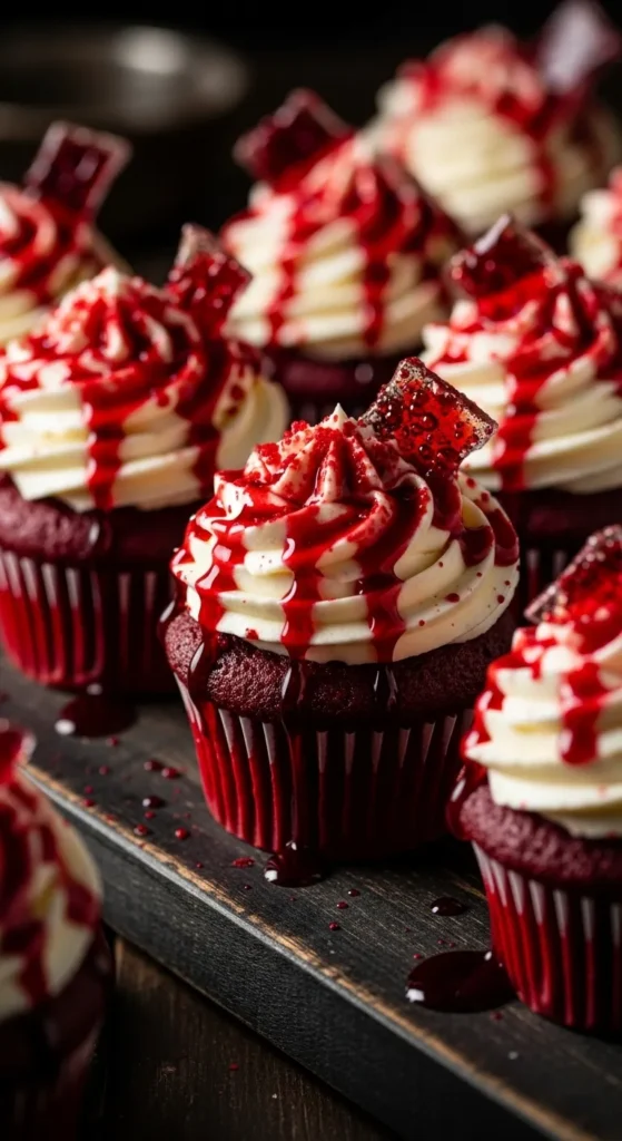 Bloody Red Velvet Cupcakes