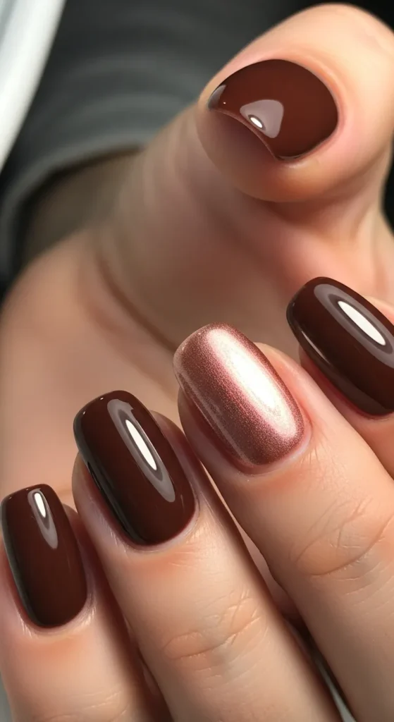 Chocolate Brown + Rose Gold Accent