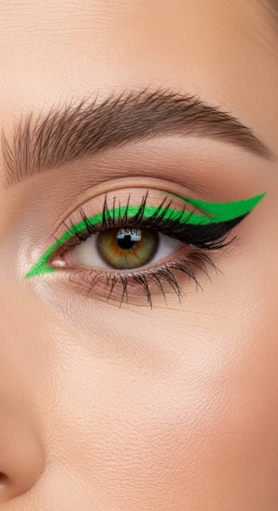 Graphic Green Eyeliner
