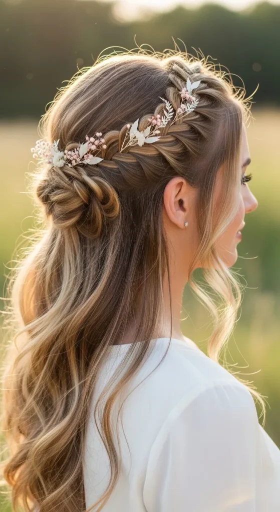 Half-Up “Princess” Crown Braids