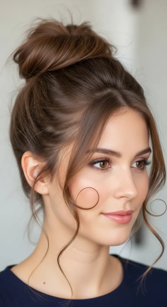 Messy Bun + Face-Framing Tendrils