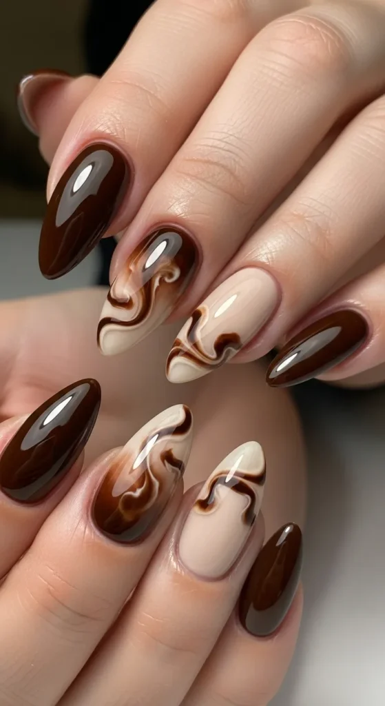 Mocha Melt” Nails
