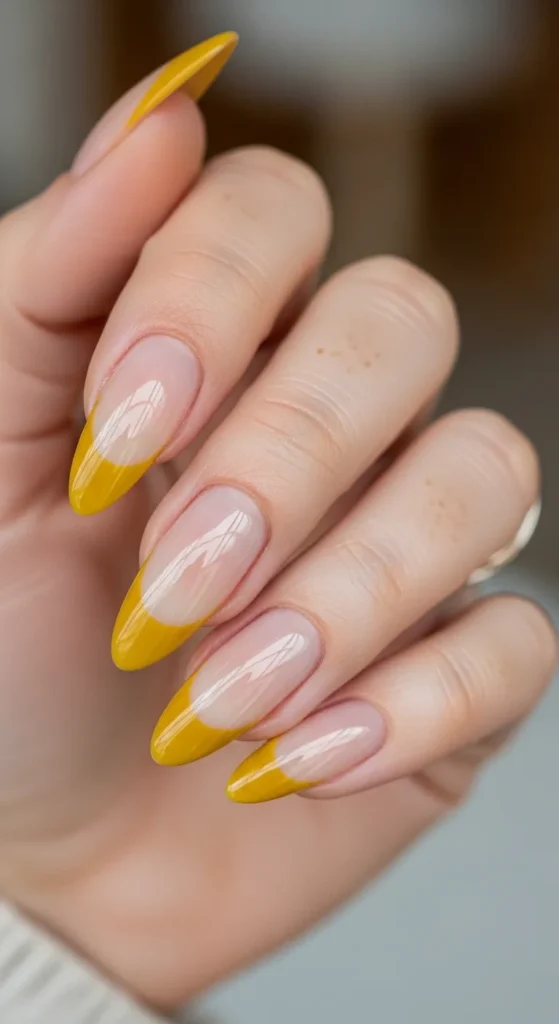 Mustard Yellow French Tip