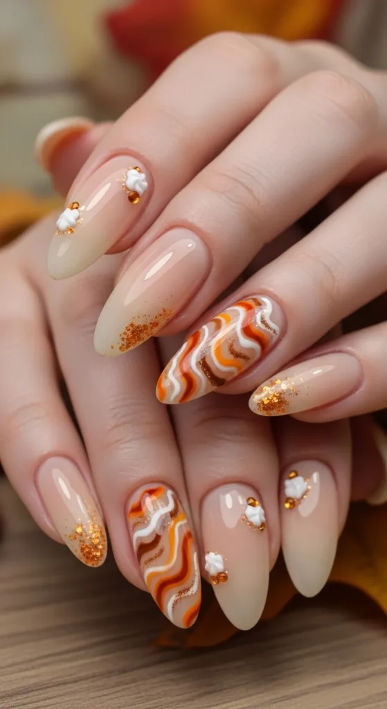 Pumpkin Latte Nails