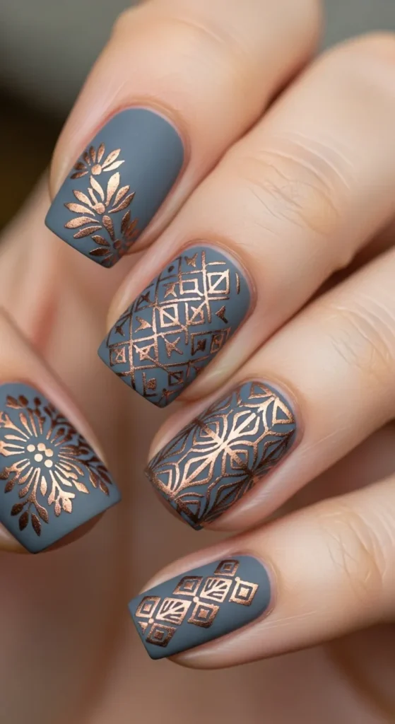 Slate Grey + Copper Stampingv