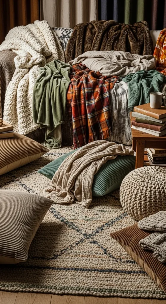 Add Textiles and Throws for Cozy Texture Overload