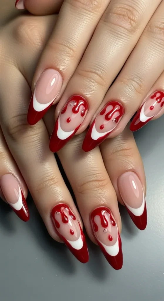 Blood-Drip French Tips