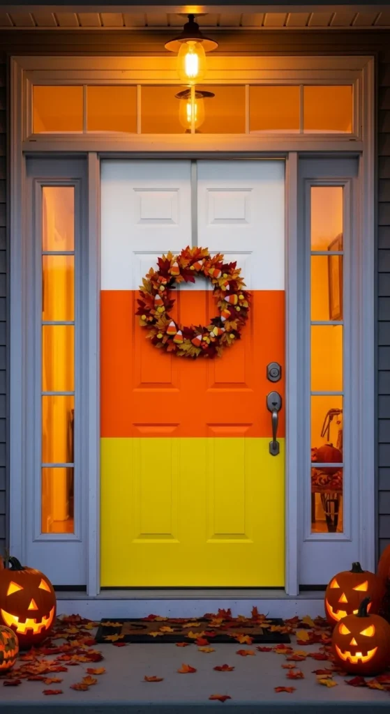 Candy Corn Door Stripes