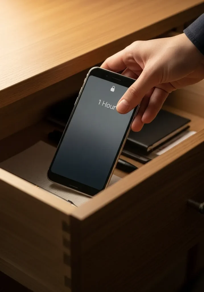 Digital Detox Hour (Phone, Meet the Drawer)