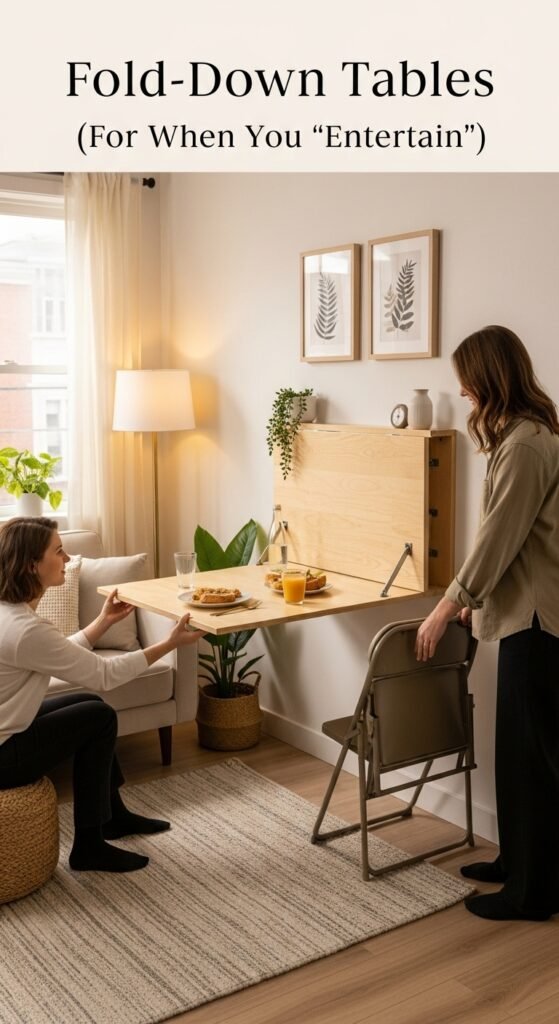 Fold-Down Tables (For When You “Entertain”)