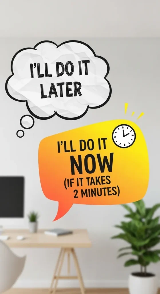 Swap “I’ll Do It Later” for “I’ll Do It Now (If It Takes 2 Minutes)”