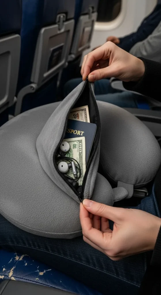 Turn Your Neck Pillow into a Secret Storage Compartment