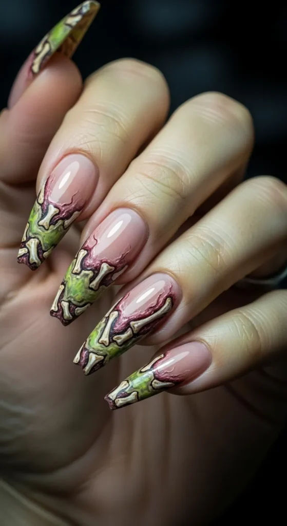 Zombie French with “Rotting” Tips