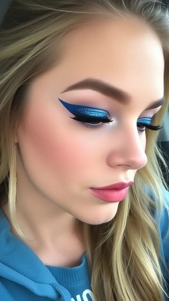 Bold in Blue Eyeliner with Glitter