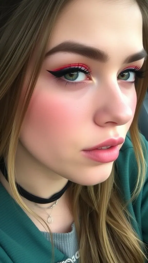 Splashes of Red Eyeliner